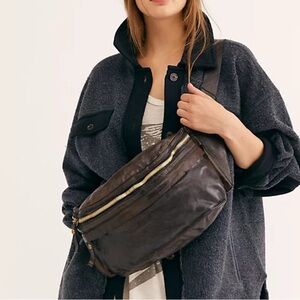 Campomaggi Belt Waist Bag Fanny Pack Grigio (Dark Brown) Unisex